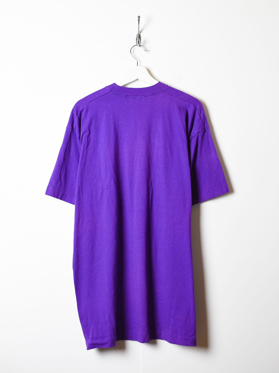 Purple Flower Of Life Single Stitch T-Shirt - X-Large
