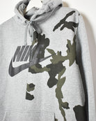 Grey Nike Camo Hoodie - Medium
