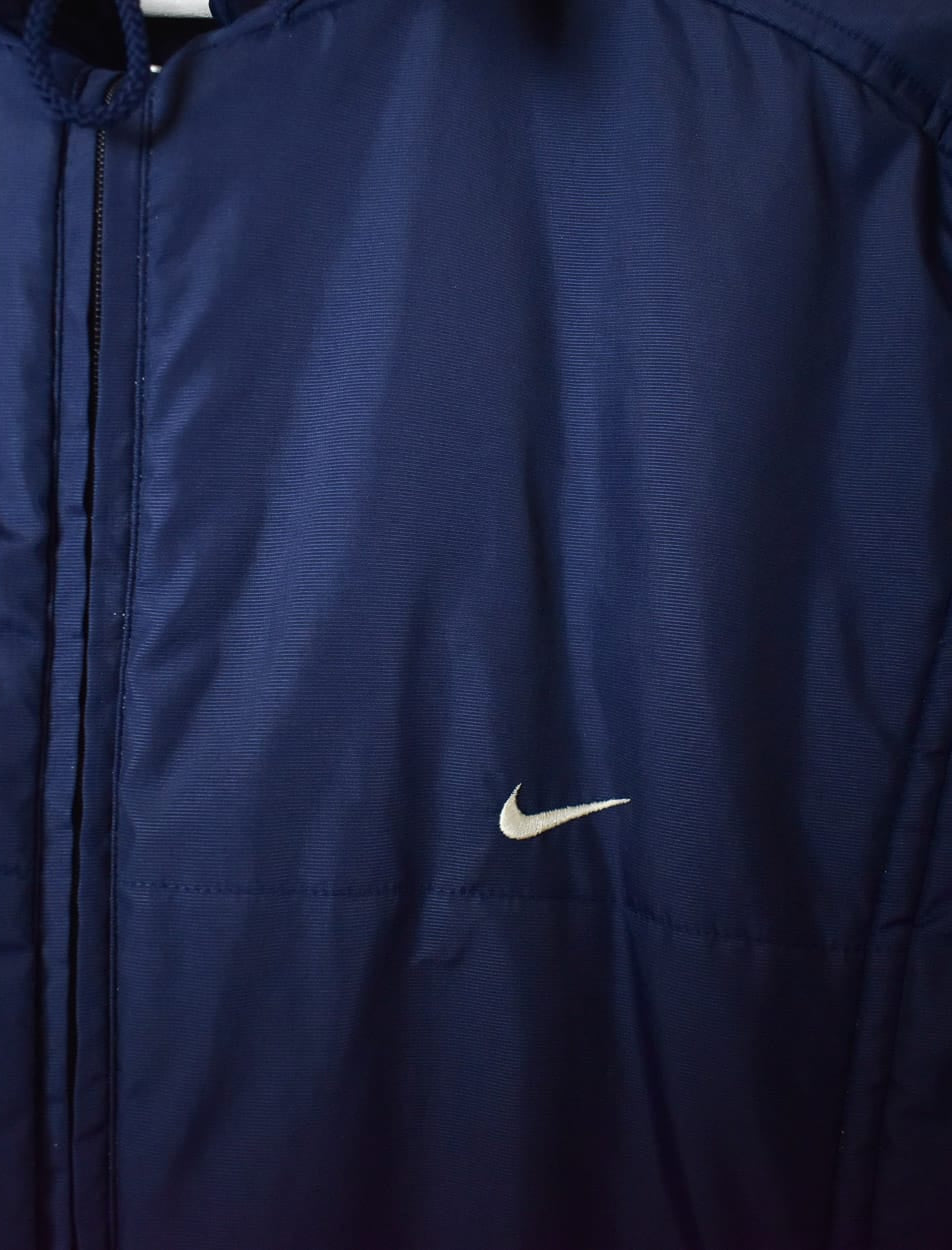 Navy Nike Hooded Padded Jacket - X-Large Women's