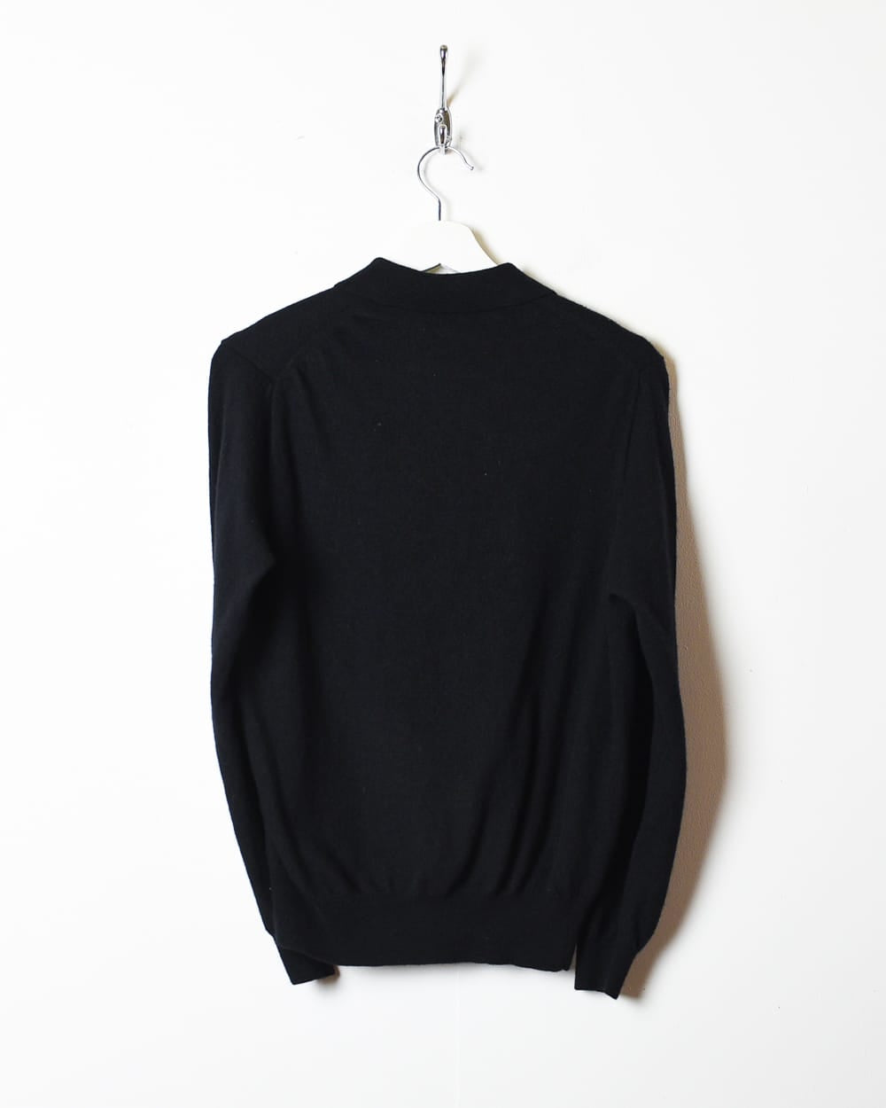 Black Polo Ralph Lauren Fleece Long Sleeved Polo Shirt - X-Small