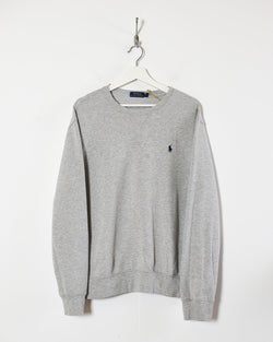 Vintage 10s+ Stone Polo Ralph Lauren Sweatshirt - Medium Cotton