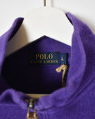 Purple Ralph Lauren 1/4 Zip Sweatshirt - Large