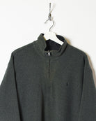 Black Ralph Lauren Polo Golf 1/4 Zip Reversible Fleece Jacket - Large