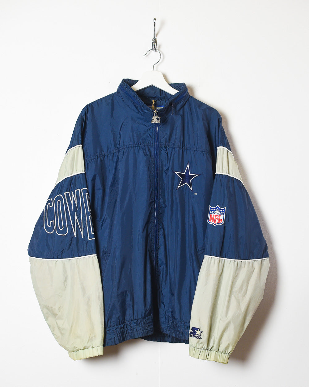 Vintage 90s Navy Starter X NFL Dallas Cowboys Windbreaker Jacket Large  Nylon窶� Domno Vintage