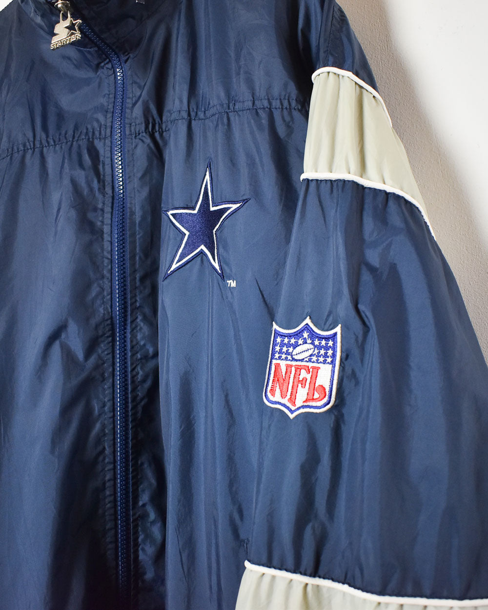 Navy Starter X NFL Dallas Cowboys Windbreaker Jacket - Large