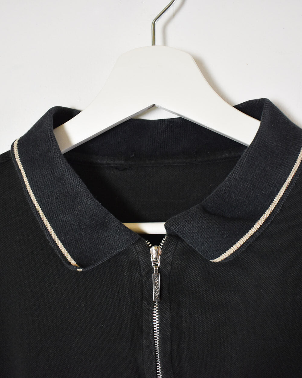 Black Yves Saint Laurent 1/4 Zip Polo Shirt - XX-Large