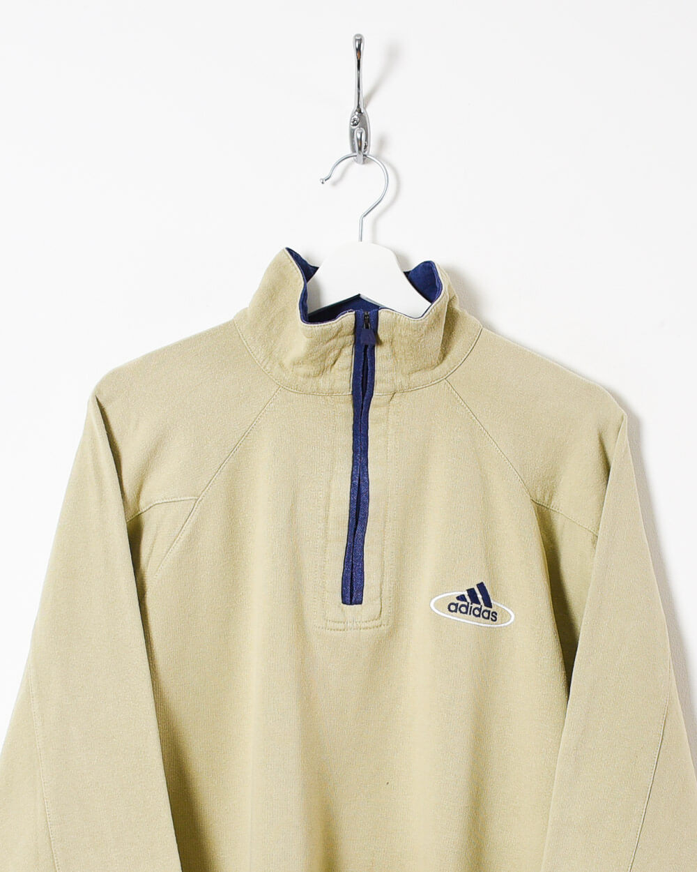 Neutral Adidas 1/4 Zip Sweatshirt - Large