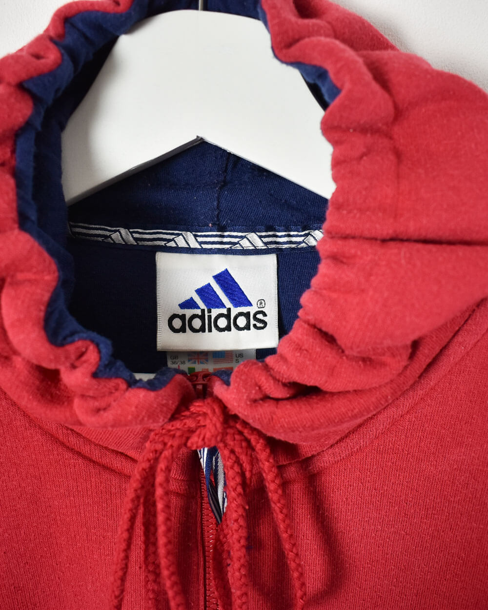Red Adidas 1/4 Zip Hoodie - Medium