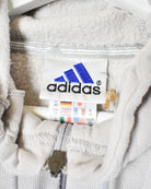 Stone Adidas Zip-Through Hoodie - Small