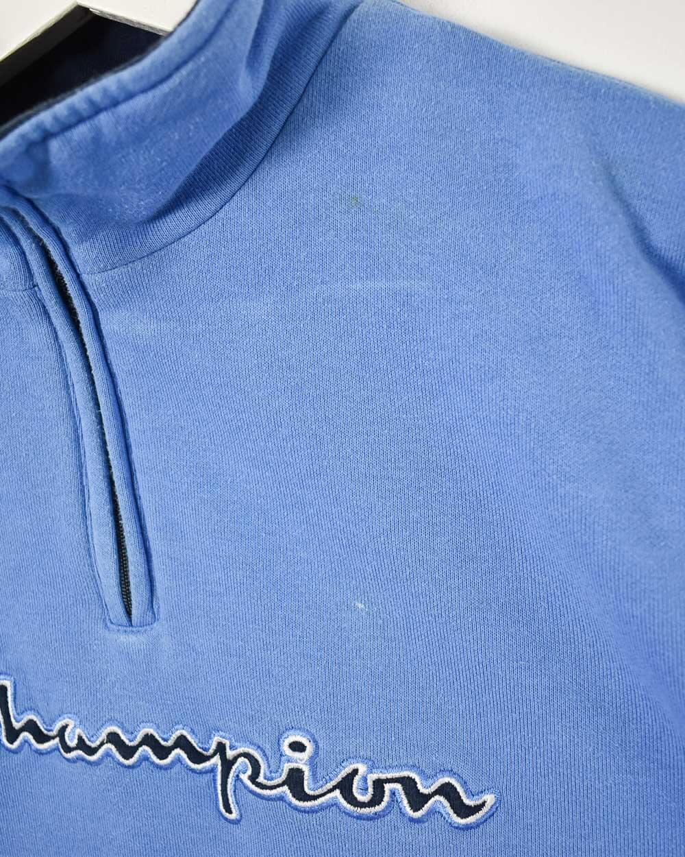 Blue Champion 1/4 Zip Sweatshirt - Small