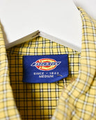 Yellow Dickies Checked Short Sleeved Sleeved Shirt - Medium