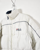 White Fila Puffer Jacket -   Large