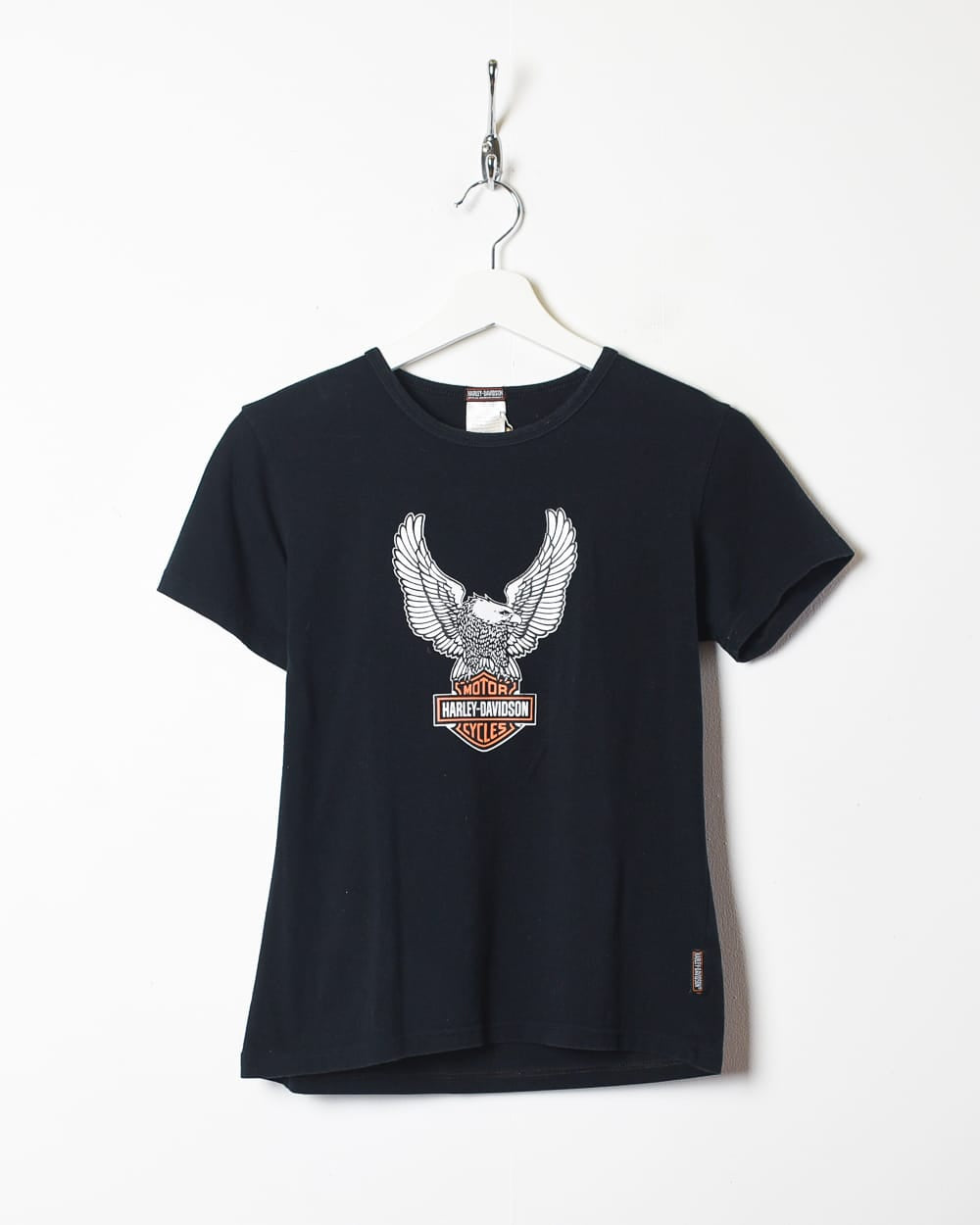 Black Harley Davidson Eagle Graphic T-Shirt - Small Woman's