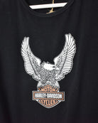 Black Harley Davidson Eagle Graphic T-Shirt - Small Woman's