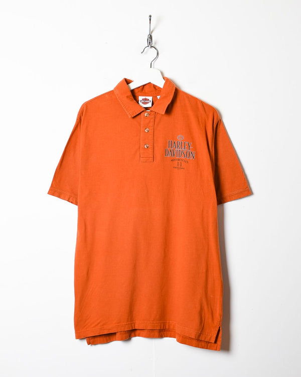 Orange Harley Davidson Polo Shirt - Medium