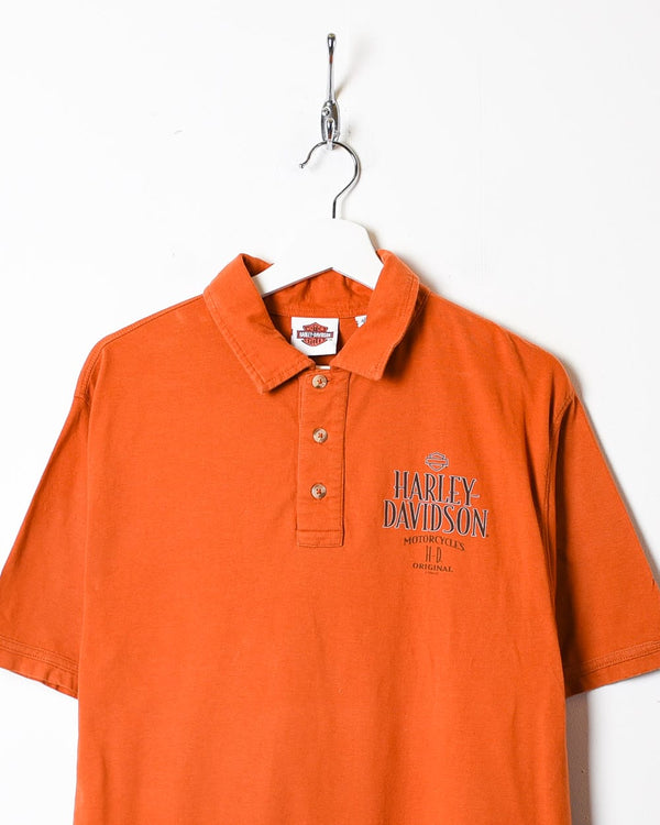 Orange Harley Davidson Polo Shirt - Medium