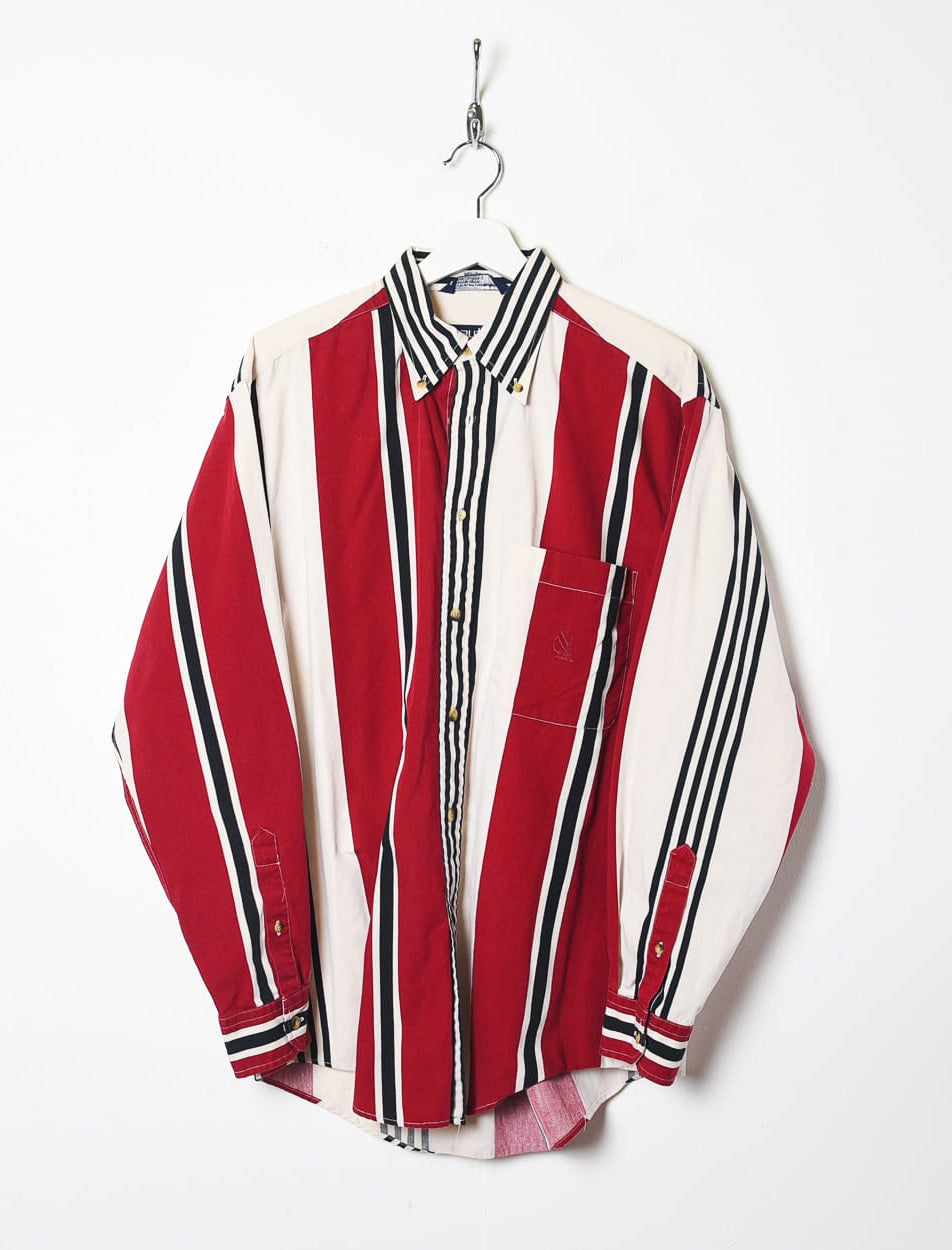 Red Nautica Striped Shirt - Medium