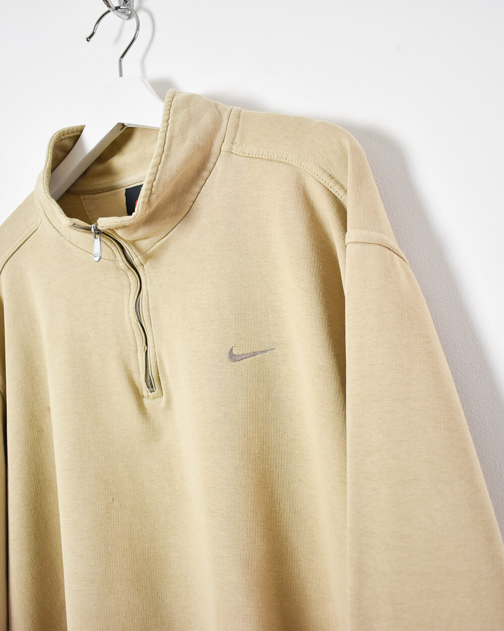 Neutral Nike 1/4 Zip Sweatshirt - Large