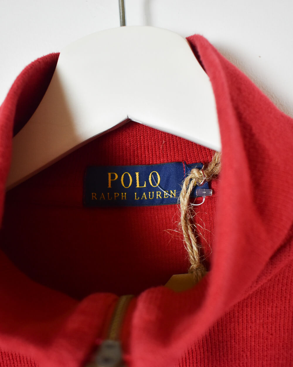 Red Ralph Lauren 1/4 Zip Sweatshirt - Medium
