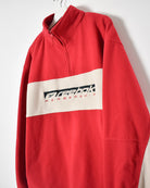 Red Reebok Membership 1/4 Zip Colour Block Fleece - Large