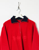 Red Timberland 1/4 Zip Fleece - X-Large