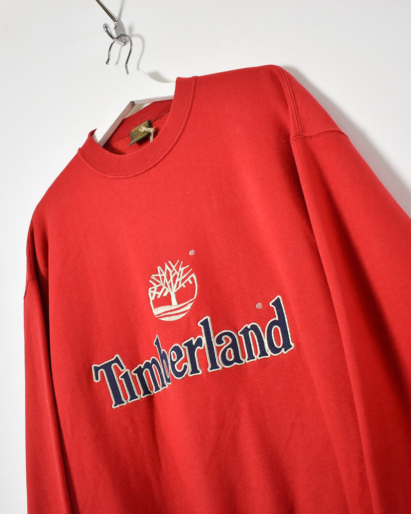 Vintage 90s Cotton Red Timberland Sweatshirt - Medium– Domno Vintage