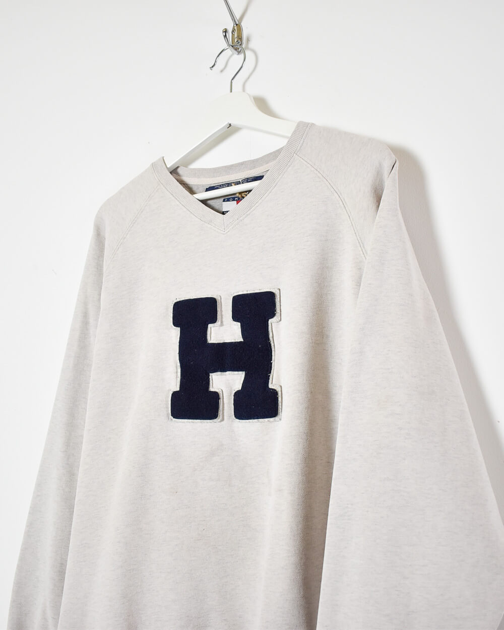 Stone Tommy Hilfiger Knitted Sweatshirt - Large