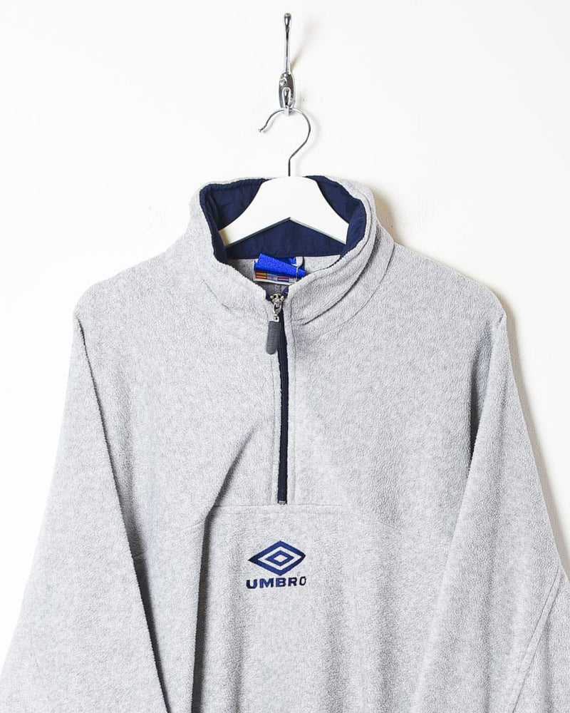 Vintage 90s Stone Umbro 1/4 Zip Fleece - X-Large Polyester– Domno