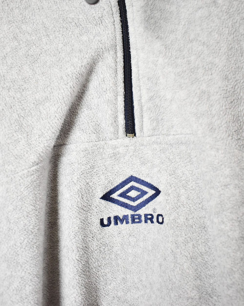 Vintage 90s Stone Umbro 1/4 Zip Fleece - X-Large Polyester– Domno