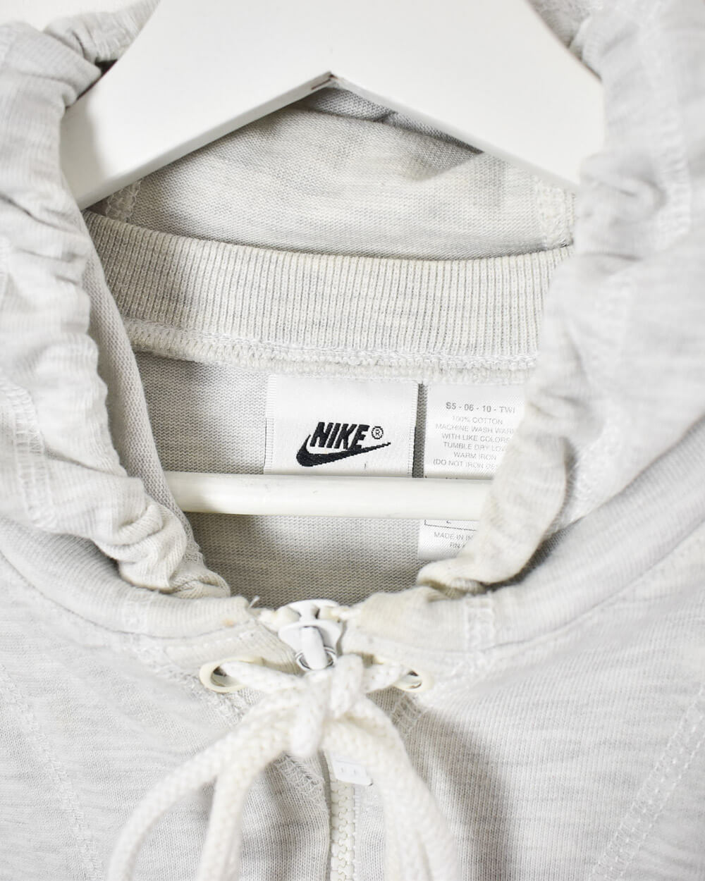 Stone Nike Zip-Through Hoodie - Large