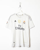 White Adidas Real Madrid 2015/16 World Champions Home Shirt - Large