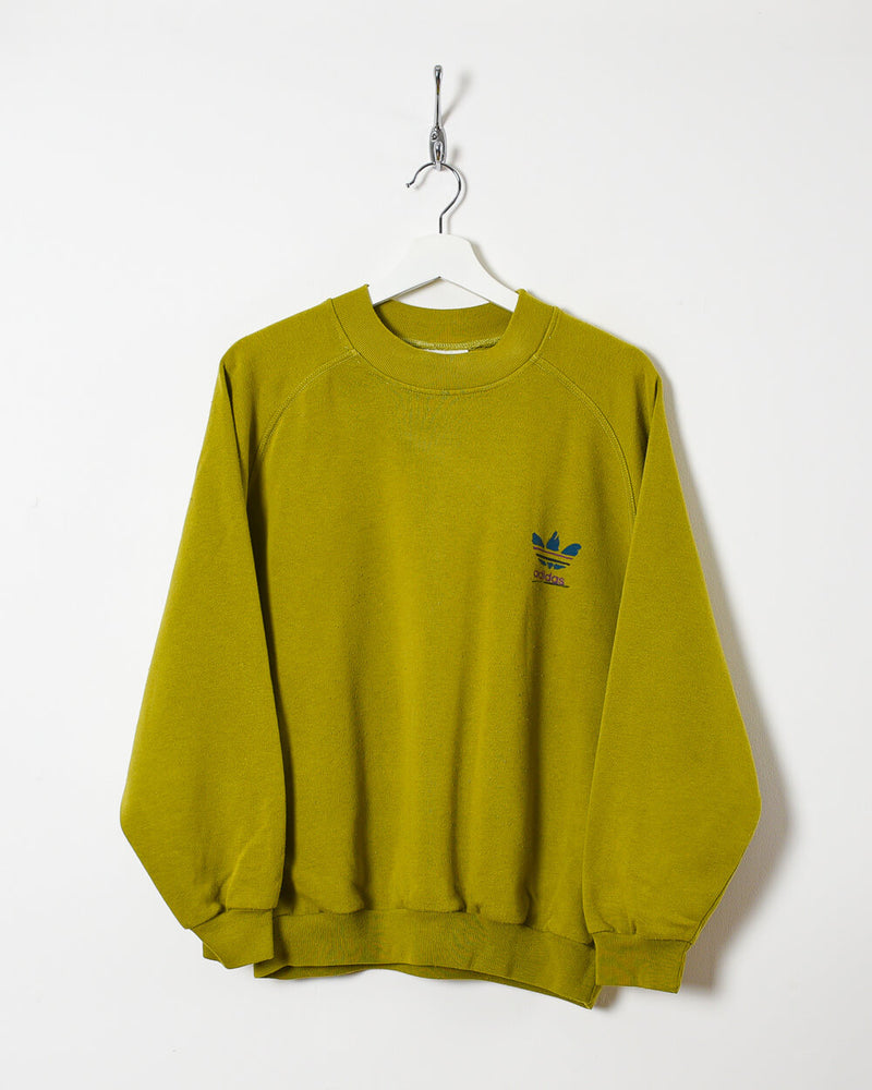 Compositor reaccionar interrumpir Vintage 90s Cotton Mix Plain Green Adidas Sweatshirt - Medium– Domno Vintage