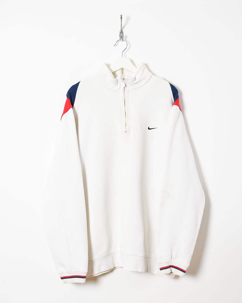 White Nike 1/4 Zip Sweatshirt - X-Large