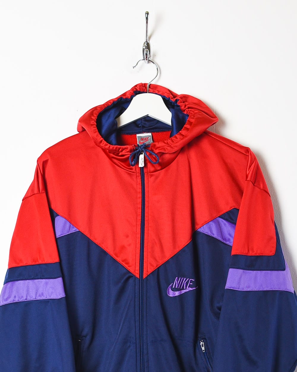 Red Nike Hooded Tracksuit Top - Small