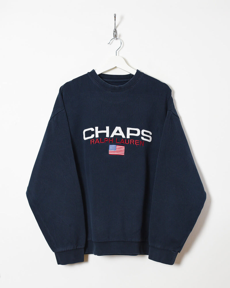 Vintage 90's Chaps Ralph Lauren Big Logo Spellout Embroidered Crewneck  Sweatshirt Jumper Pullover Xl Size Nice Colour Rare Item