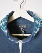 Blue Vintage 1/2 Zip Patterned Fleece - XX-Large