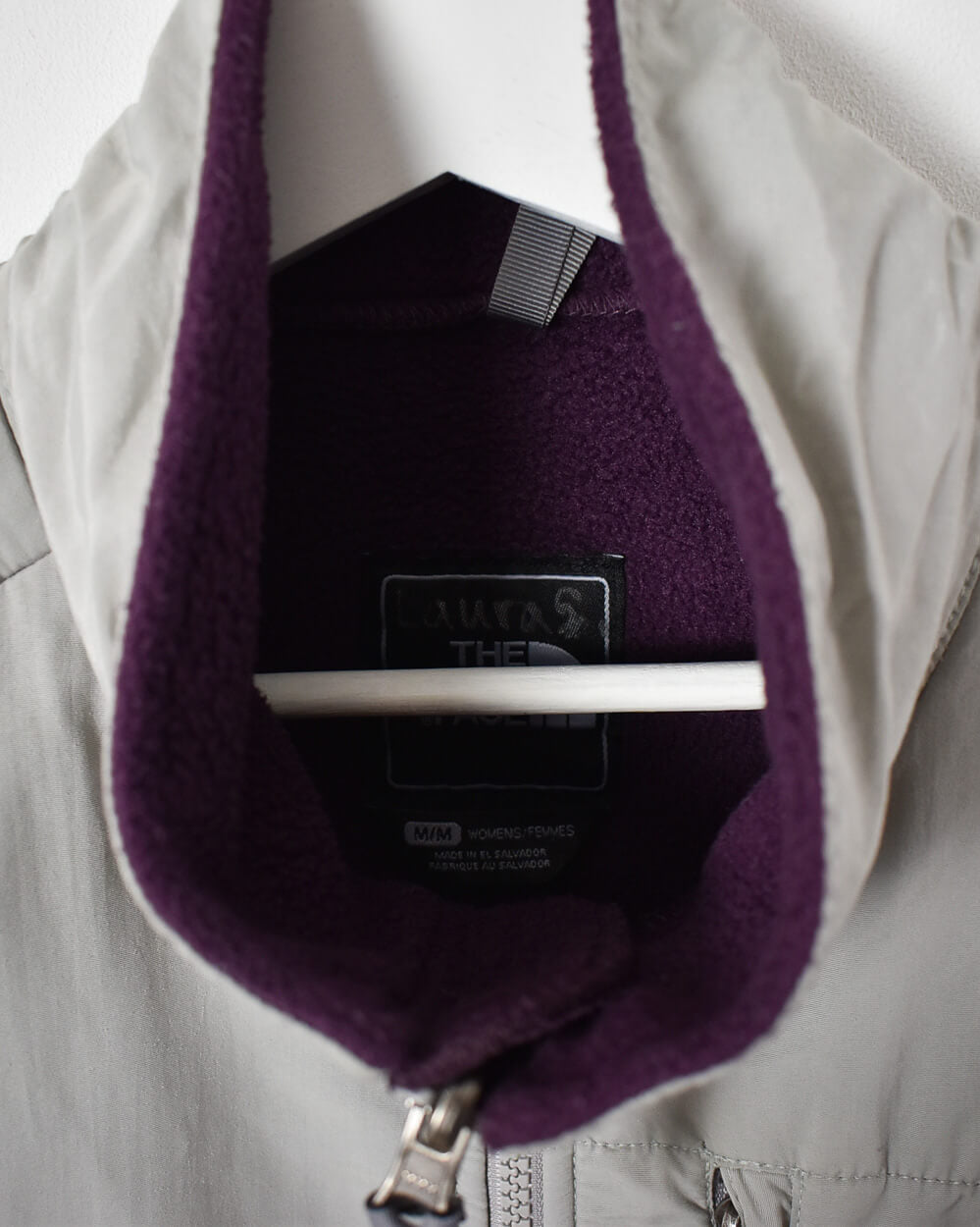 Purple The North Face Women's Colour Block Zip-Through Fleece - Medium