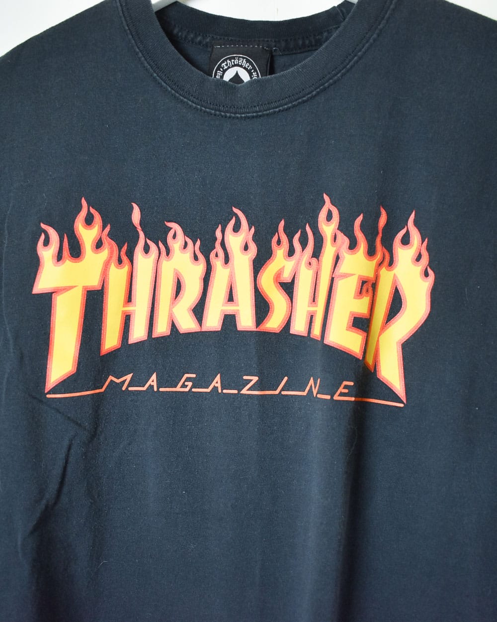 Black Thrasher Flames T-Shirt - Small