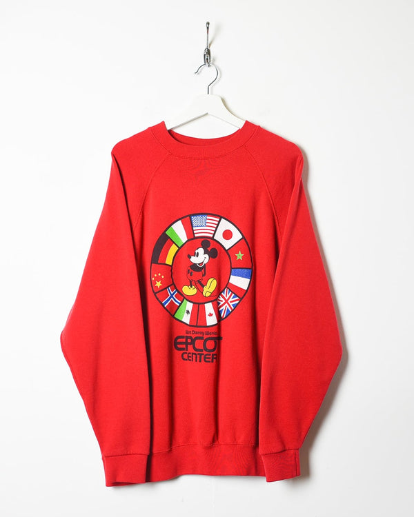 Red Disney Epcot World Flags Sweatshirt - XX-Large