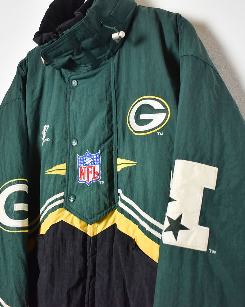 Vintage 90s Green Logo Athletic X NFL Green Bay Packers Jacket - Large  Nylon– Domno Vintage