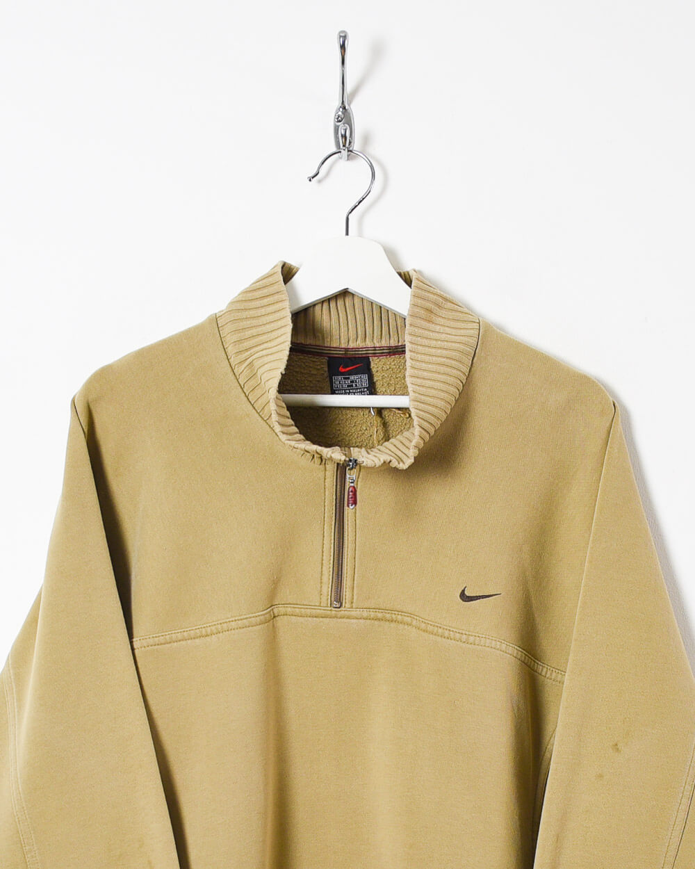Neutral Nike 1/4 Zip Sweatshirt - X-Large
