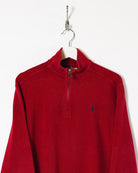Maroon Ralph Lauren 1/4 Zip Sweatshirt - Small