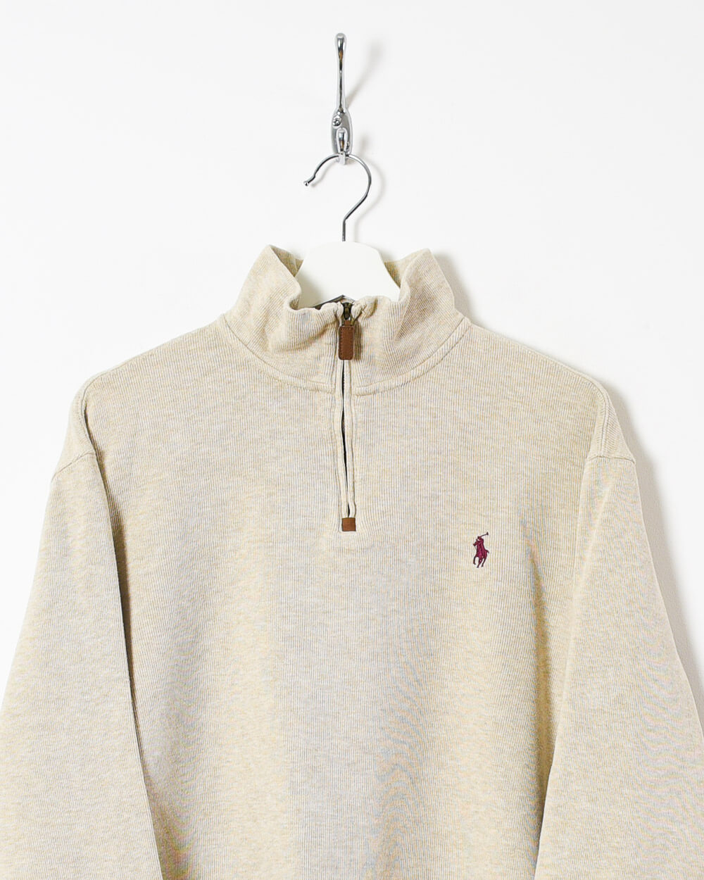 Neutral Ralph Lauren 1/4 Zip Sweatshirt - Medium