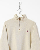 Neutral Ralph Lauren 1/4 Zip Sweatshirt - Medium