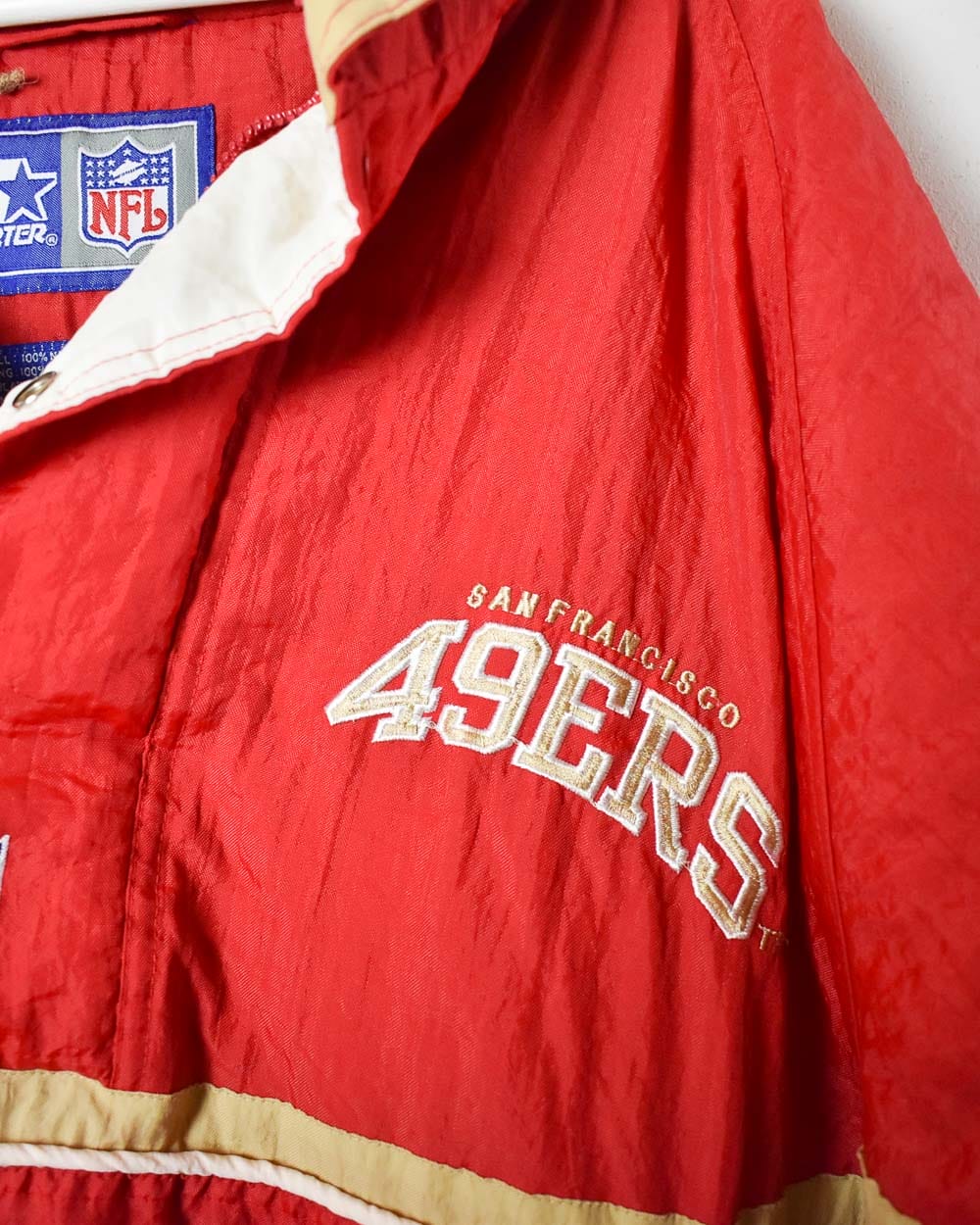 Vintage 90s Red Starter NFL San Francisco 49ers 1/4 Zip Padded