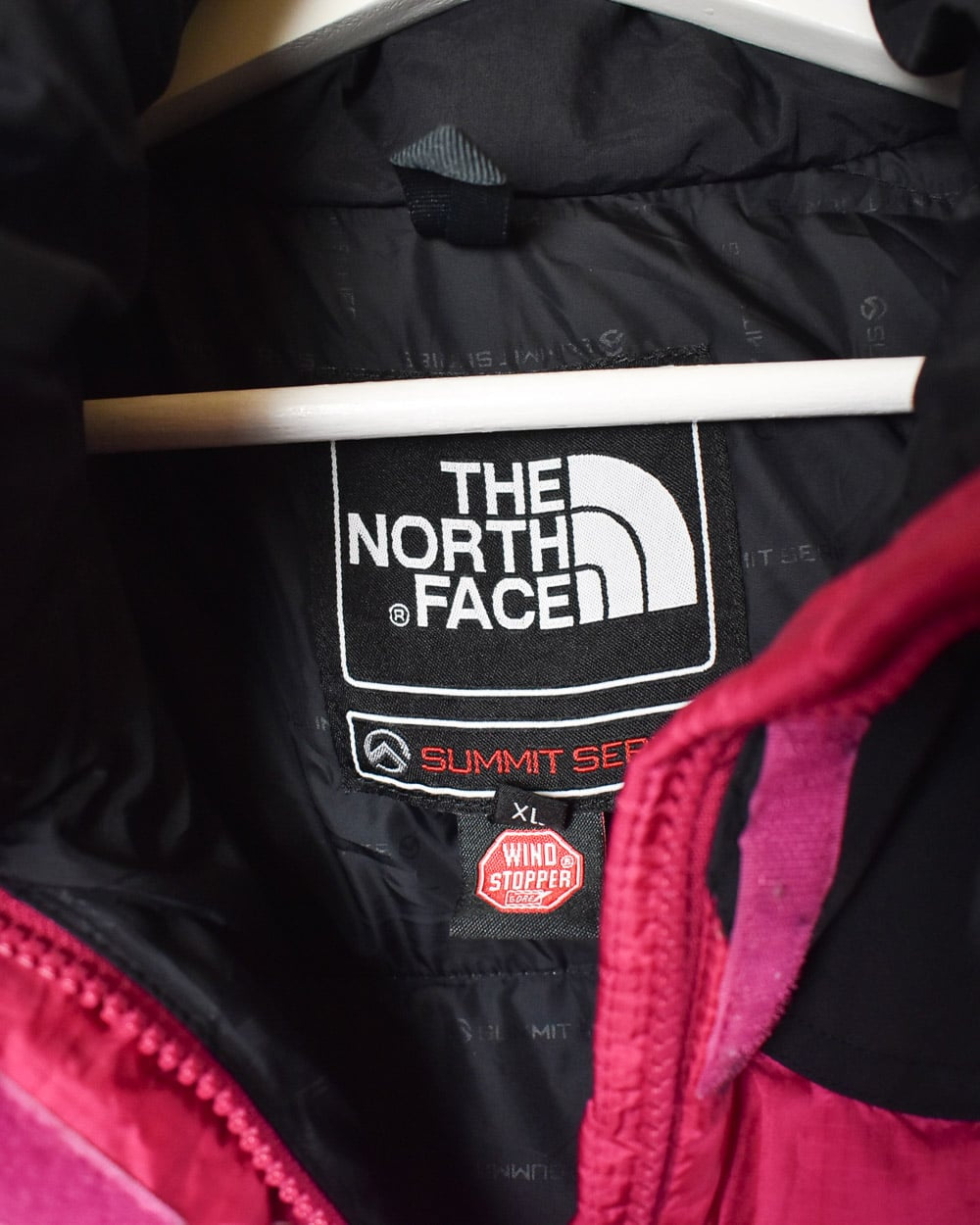 Pink The North Face Hooded Summit Series Windstopper 700 Down Puffer Jacket - X-Large women's