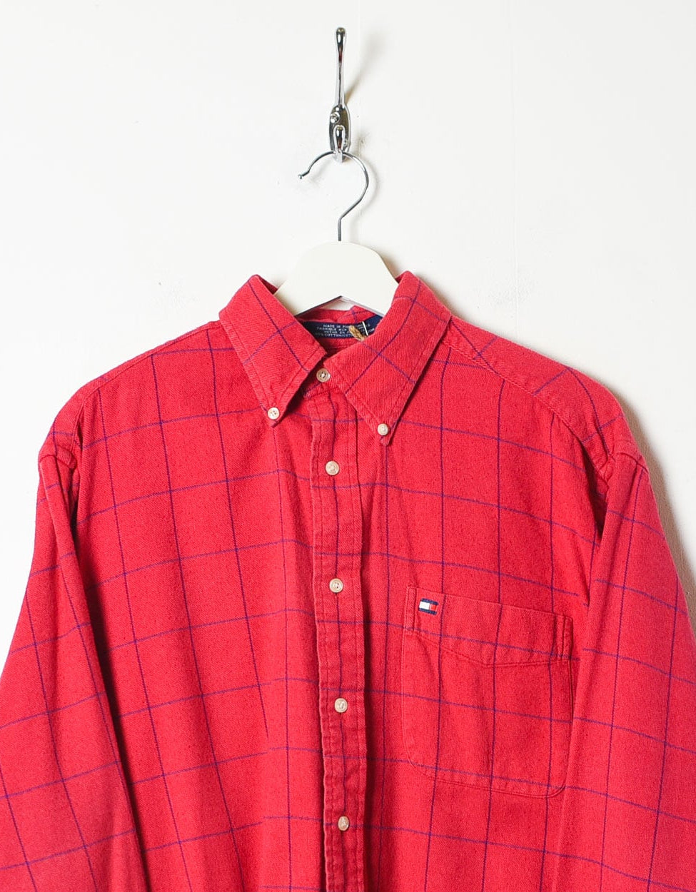 Red Tommy Hilfiger Flannel Shirt - Medium