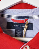 Red Tommy Hilfiger Striped Long Sleeved Polo Shirt - X-Large