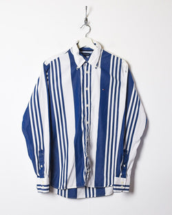 Vintage 10s+ Navy Tommy Hilfiger Striped Shirt - Cotton– Domno Vintage