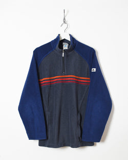 Navy Adidas 1/4 Zip Colour Block Fleece - Medium